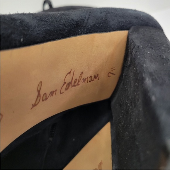 Sam Edelman Yvie Suede Black Lace Up Booties - Picture 9 of 9